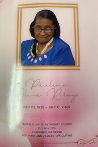 Pauline O. Riley Obituary in Kosciusko at Myricks Funeral Home, Inc. | Obit
