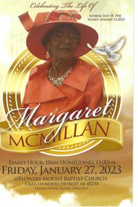 MARGARET JEANNETTE MCCMILLAN