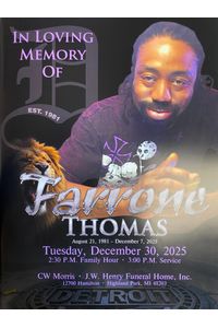 FARRONE ARTHUR THOMAS, SR.