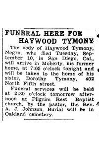 Haywood David Tymony