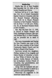 Shellie Aquilla (Stenson) Ray