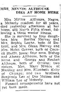 Minnie (Lee) Althouse