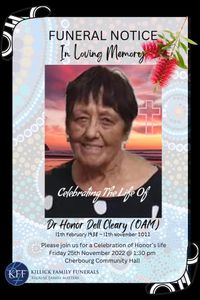 Dr Honor Dell Cleary (O.A.M)