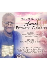 Annie EdwardsGarland Obituary, Fort Lauderdale, FL