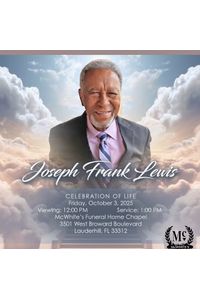 Joseph Frank Lewis Obituary, Fort Lauderdale, FL