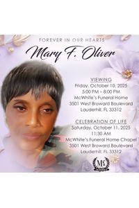 Mary F. Oliver Obituary, Fort Lauderdale, FL