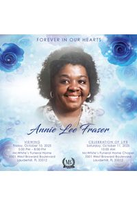 Annie Lee Fraser Obituary, Fort Lauderdale, FL