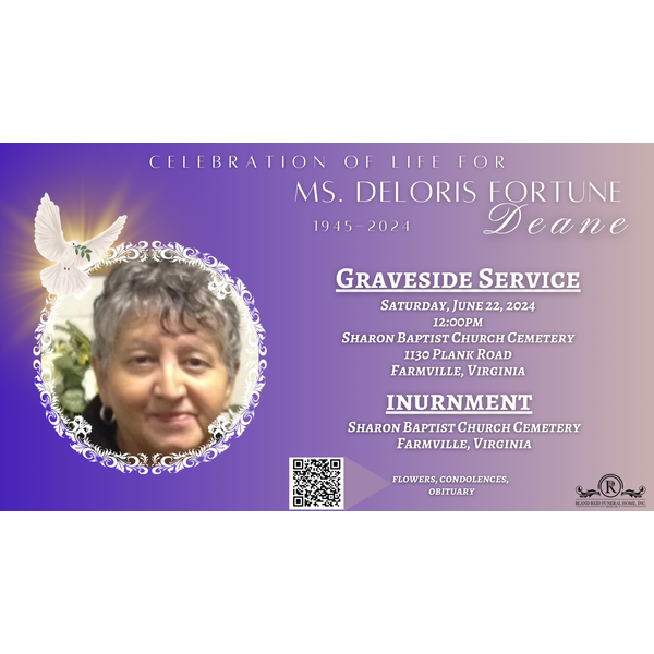 Deloris Fortune Deane Obituary in Farmville at BlandReid Funeral Home