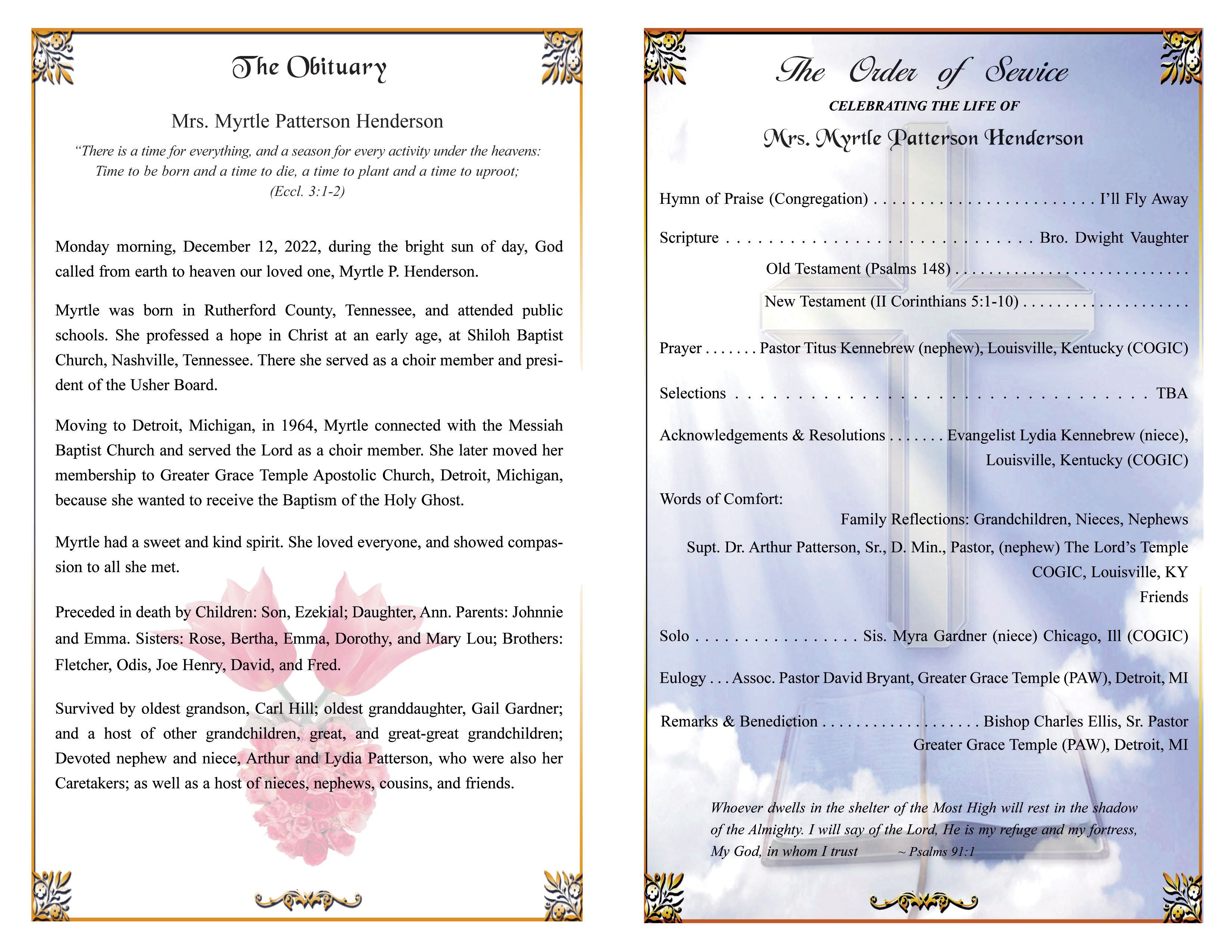 Ellis Funeral Home Llc Obituaries
