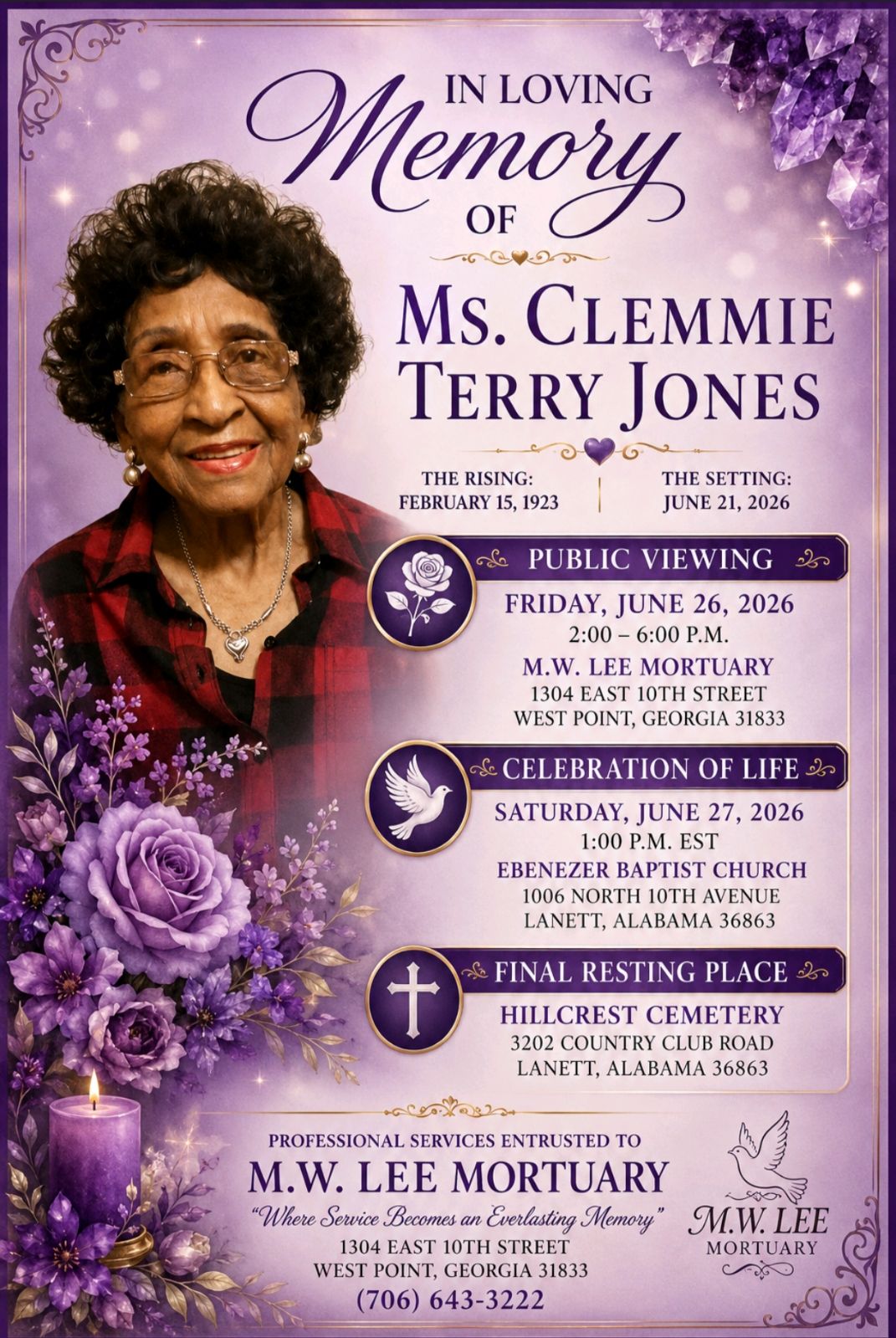 Clemmie Terry Jones Obituary in West Point at M.W. Lee Mortuary | Obit