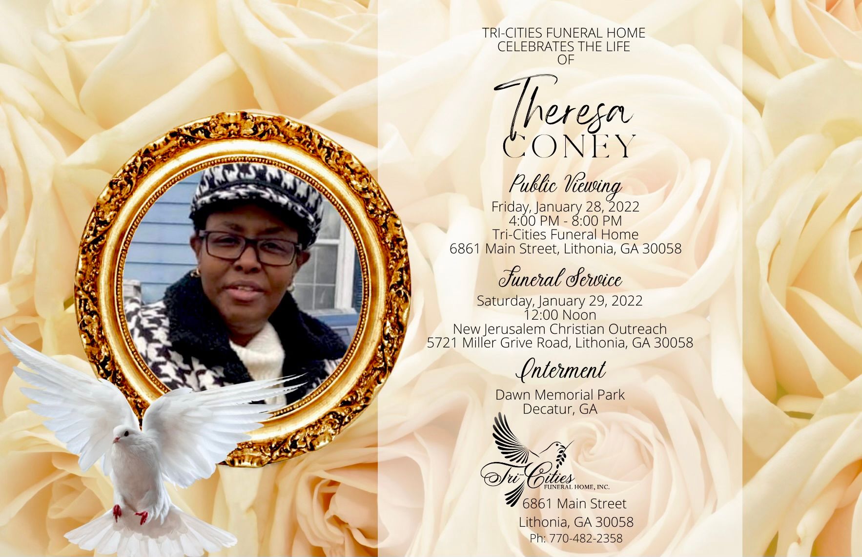 Theresa Coney Obituary in Lithonia at Tri-Cities Funeral Home | Obit