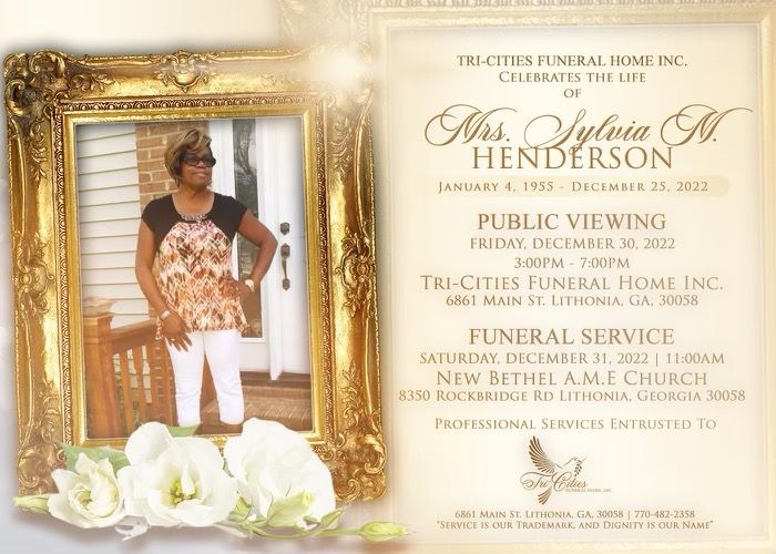 Sylvia M. Henderson Obituary in Lithonia at Tri-Cities Funeral Home | Obit