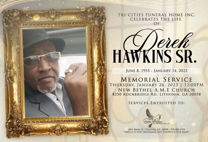 Derek V. Hawkins, Sr. Obituary in Lithonia at Tri-Cities Funeral Home