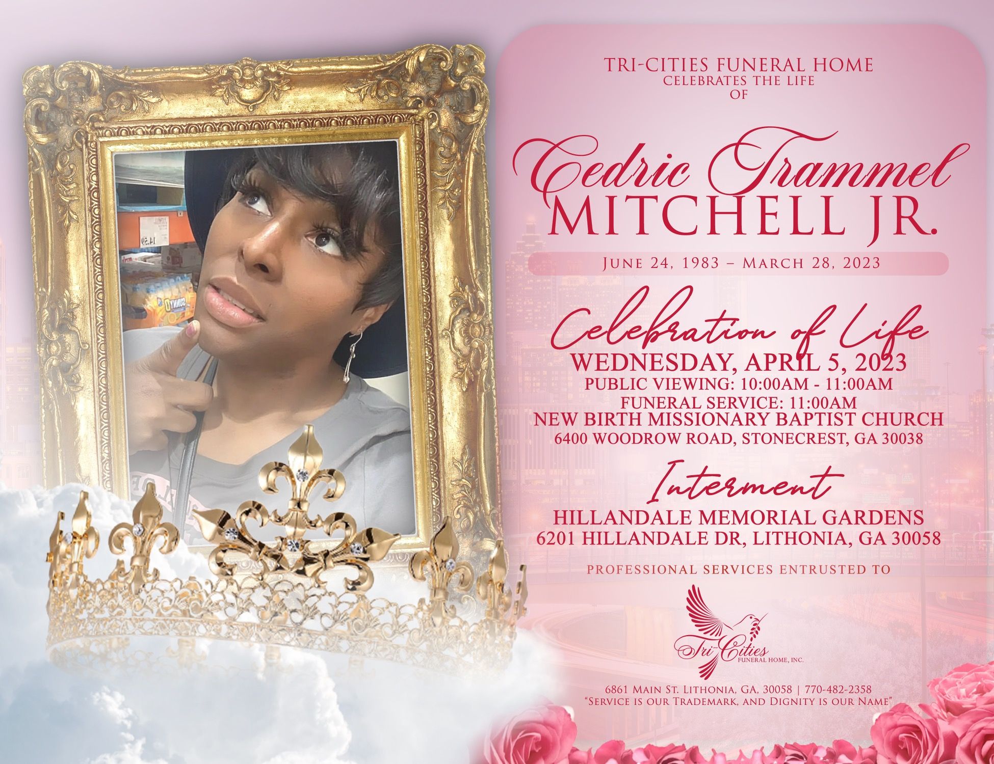 Cedric Trammel Mitchell Jr. Obituary in Lithonia at Tri-Cities Funeral