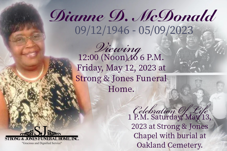 Ms. Dianne D. McDonald Obituary in Tallahassee at Strong & Jones